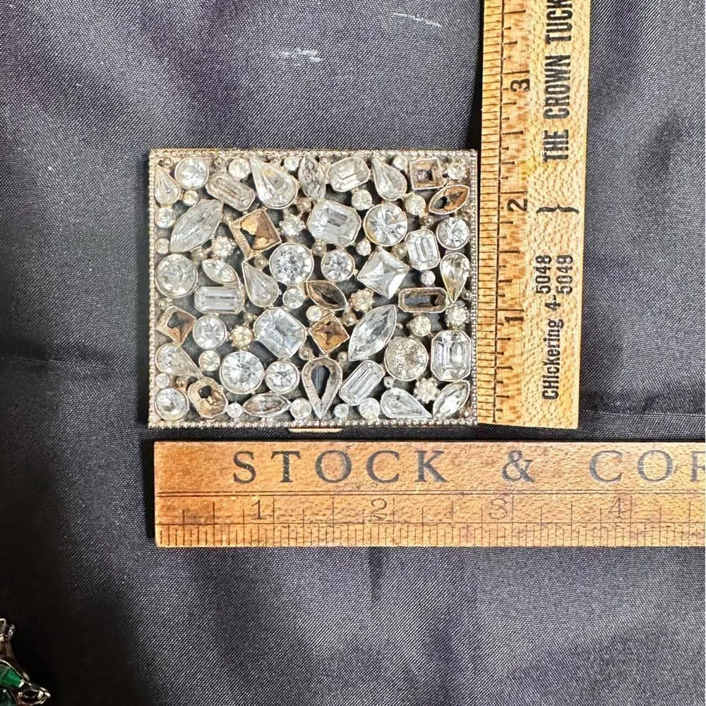 Vintage 1950s Marhill Diamanté Rhinestone Powder Compact - Picture 10 of 10